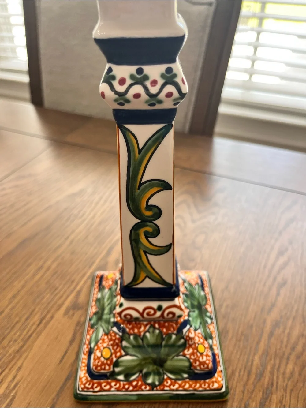 Williams Sonoma Nazari Alhambra Hand Painted Candle Holder Portugal 10.5